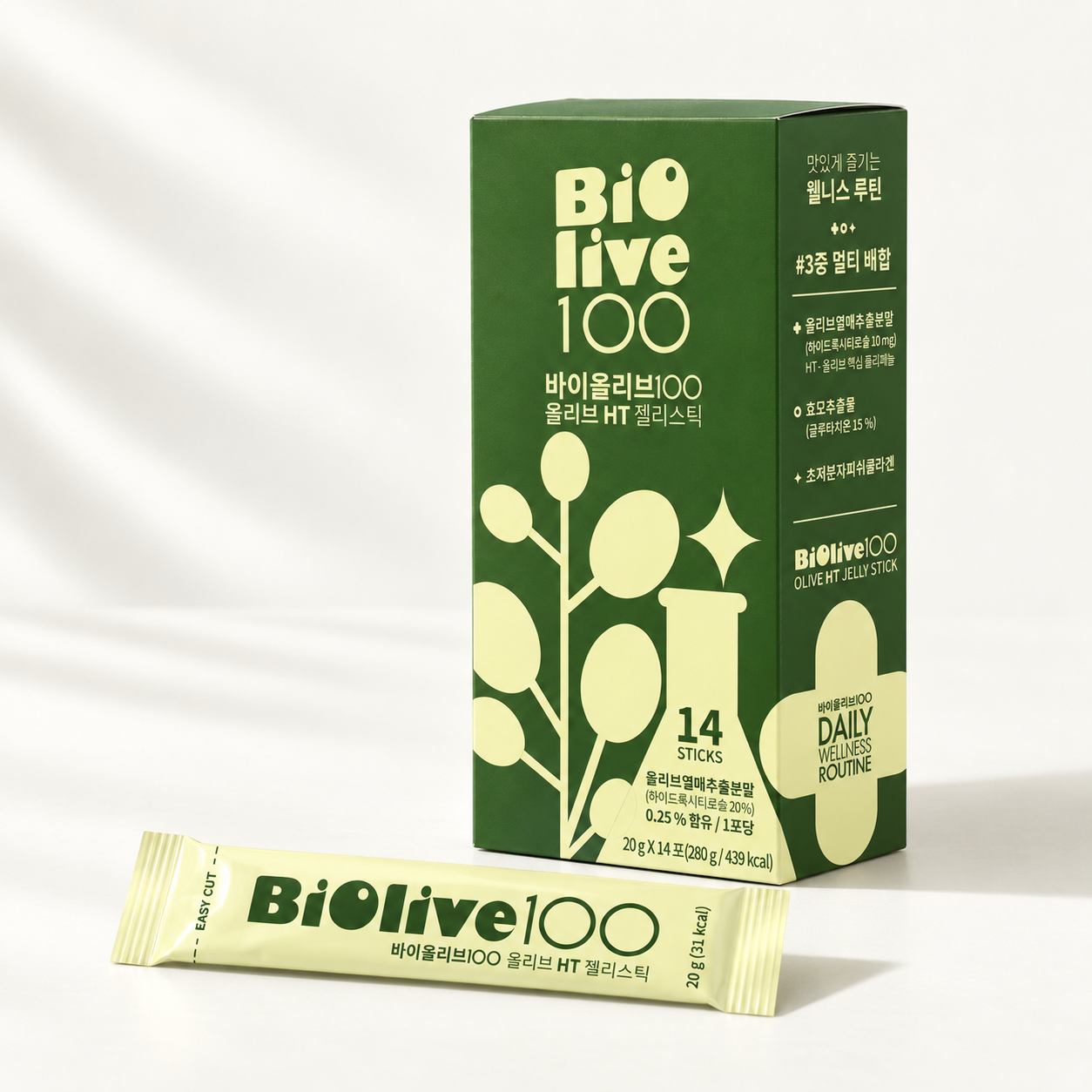 바이올리브100 상자와 개별 포장 젤리스틱